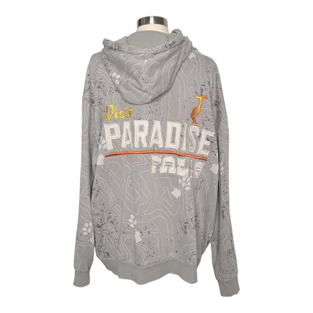 Disney Parks Pixar Up "Visit Paradise Falls" Zip Up Gray Hoodie XXL